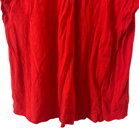 Anthropologie Pilcro Swing Tee Red Size Small Linen Cotton - Picture 15 of 16